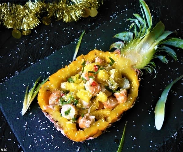Pineapple with Spiced Shrimps