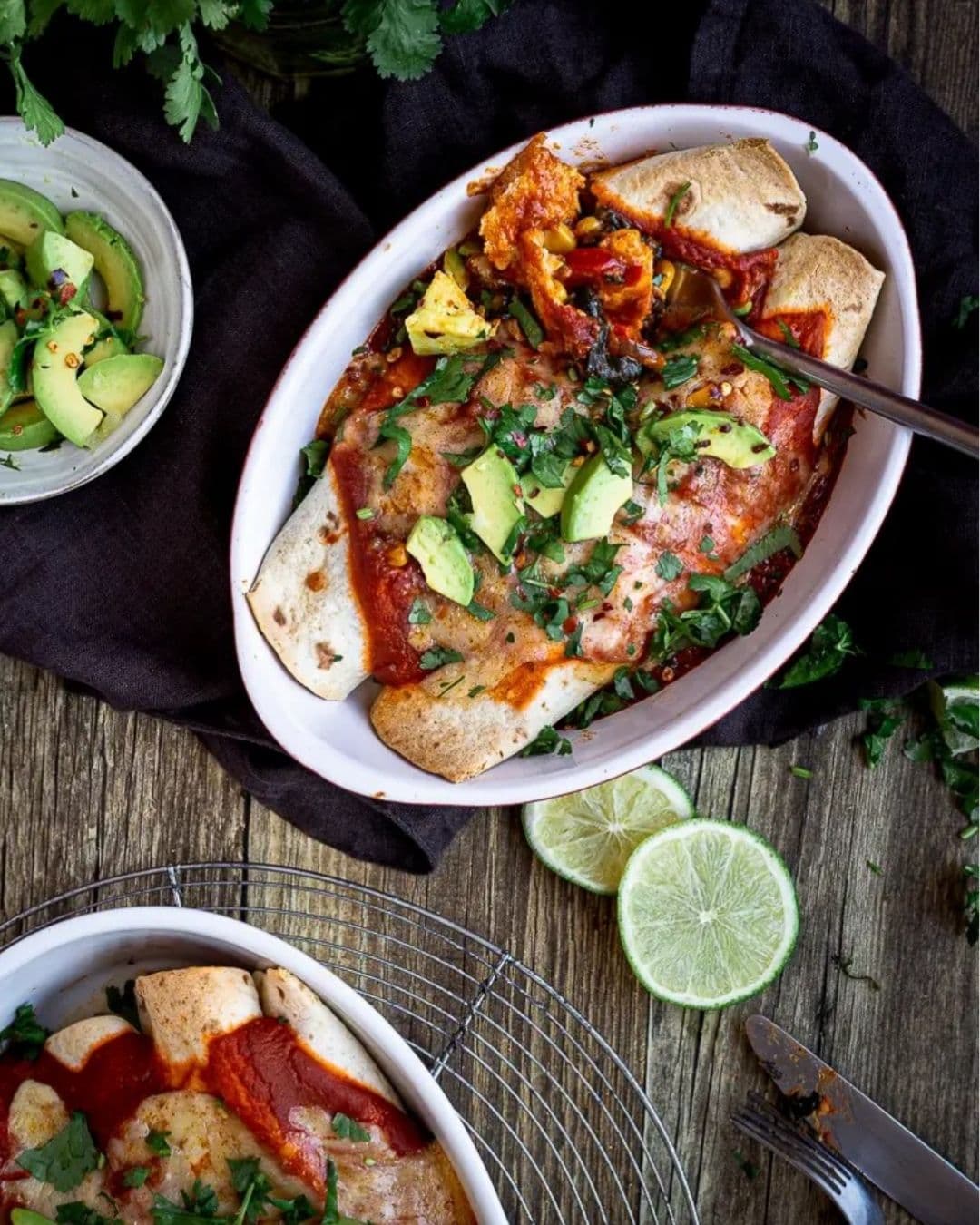 Spicy vegan enchiladas