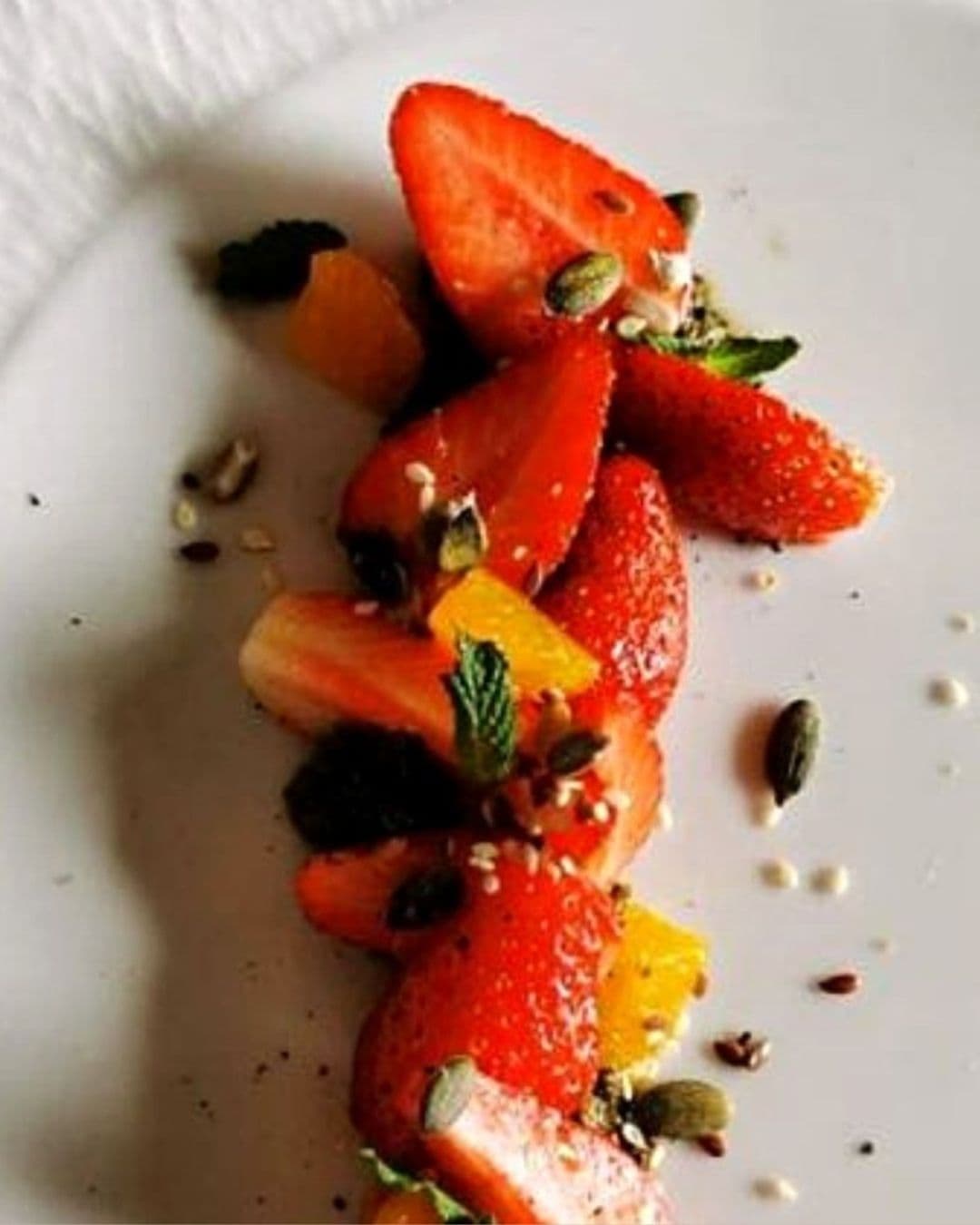 Red Berry Medley with Tarragon Pesto