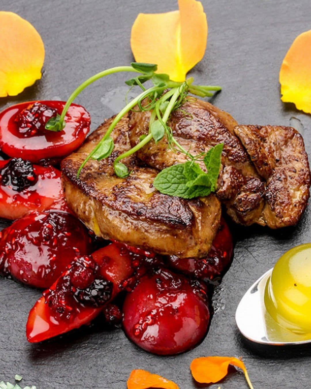 Pan-Seared Foie Gras Flambéed with Cognac