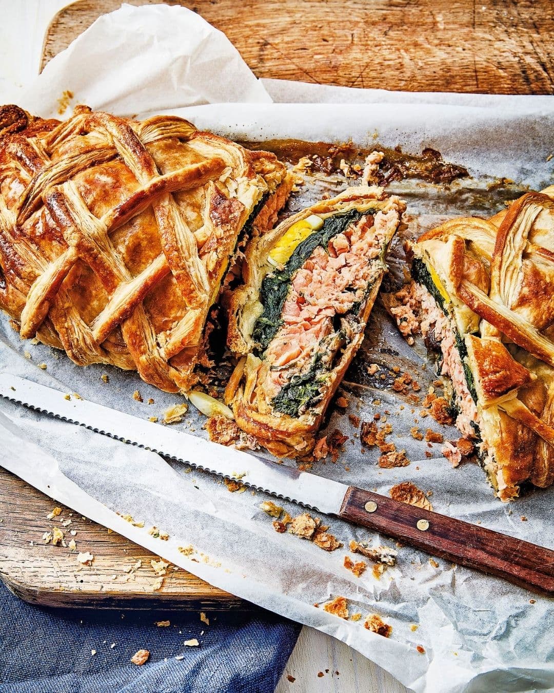 Salmon Koulibiac with Spinach