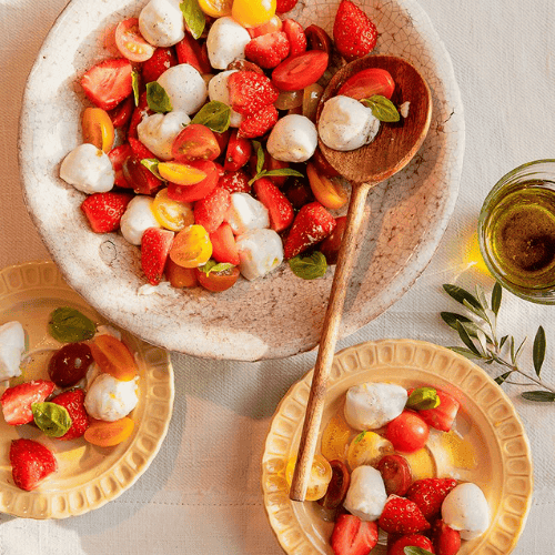 Beautiful fresh sweet and savory salad