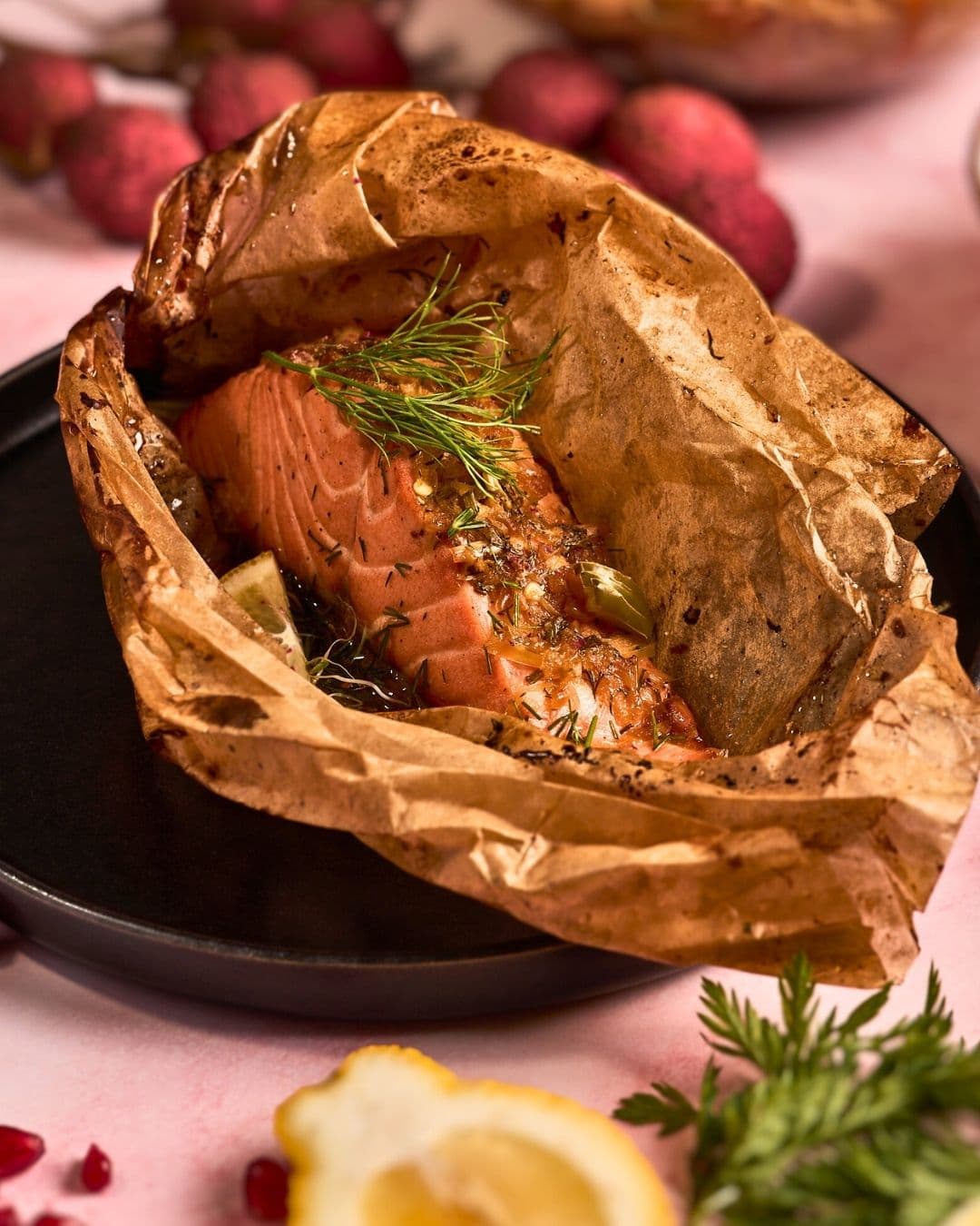 Soya ginger salmon packets and quinoa salad